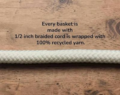 Alternate image for Coiled Rope Basket, Boho Entryway Organizer, Recycled Cotton Cord, Decorative Storage Catch All
