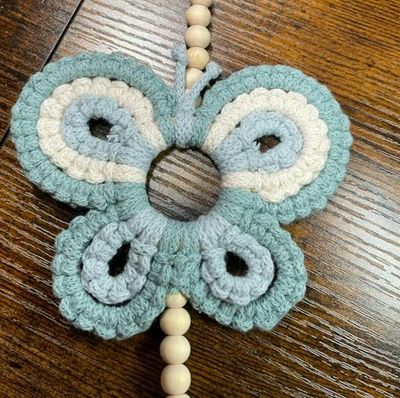 Alternate image for Macrame Butterfly & Flower Nursery Wall Art - Whimsical Baby Room Decor