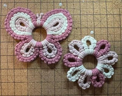 Alternate image for Macrame Butterfly & Flower Nursery Wall Art - Whimsical Baby Room Decor