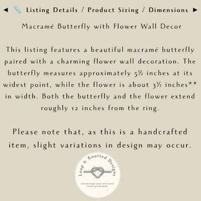 Alternate image for Macrame Butterfly & Flower Nursery Wall Art - Whimsical Baby Room Decor