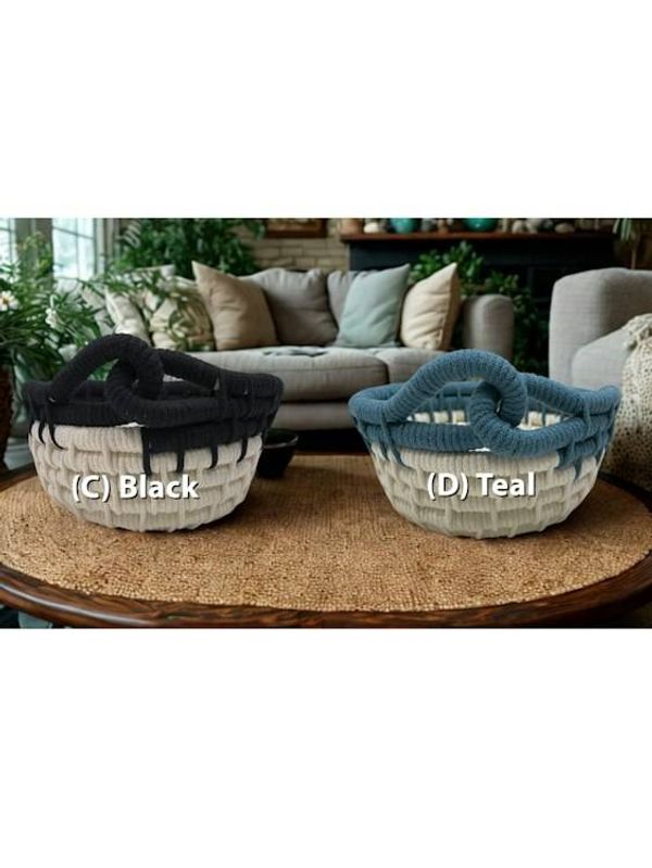 Alternate image for Coiled Rope Basket, Boho Entryway Organizer, Recycled Cotton Cord, Decorative Storage Catch All