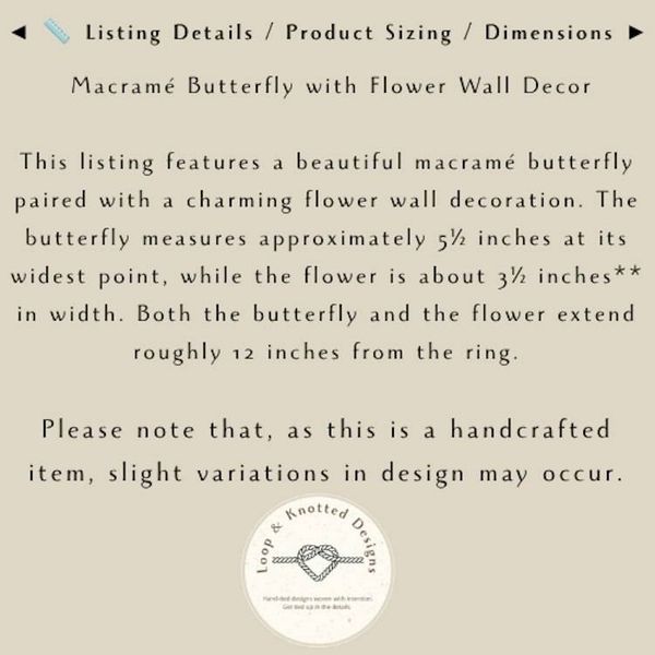 Alternate image for Macrame Butterfly & Flower Nursery Wall Art - Whimsical Baby Room Decor