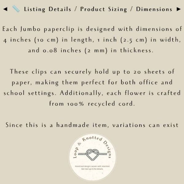 Alternate image for Jumbo Paperclip Bookmark - Macrame Flower Design