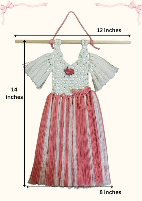 Alternate image for Baby Dress Wall Hanging, Whimsical Macrame Girls Room Nursery Decor, Ballet Tutu Decor