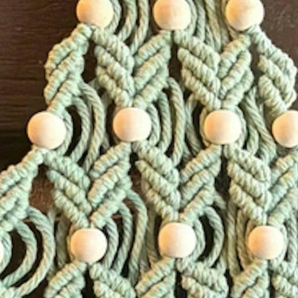 Alternate image for Handmade Macrame Christmas Tree indoor Wall Hanging, Boho Holiday Decor