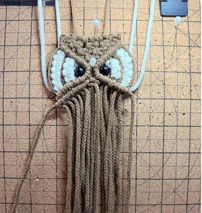 Alternate image for Handmade Macrame Owl Key chain, Owl Lover Gift Topper, Christmas Ornament, Key Holder