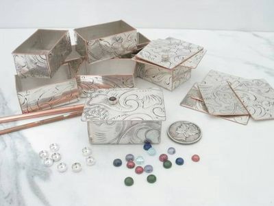 Alternate image for Tiny Silver Trinket Box with Birthstone Accent