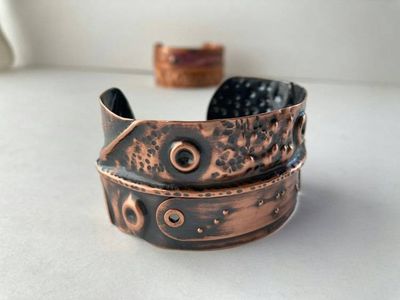 Alternate image for I am enough Braille Shiny Copper Cuff Bracelet