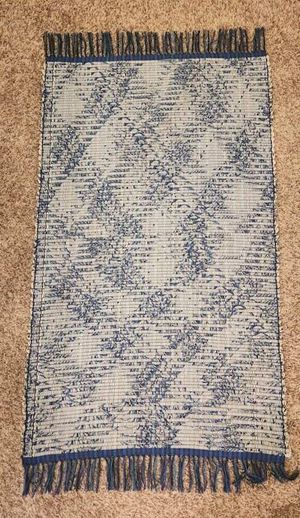 Image for Tan and blue rag rug 46 x 27 inches