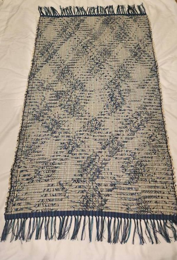 Alternate image for Tan and blue rag rug 46 x 27 inches