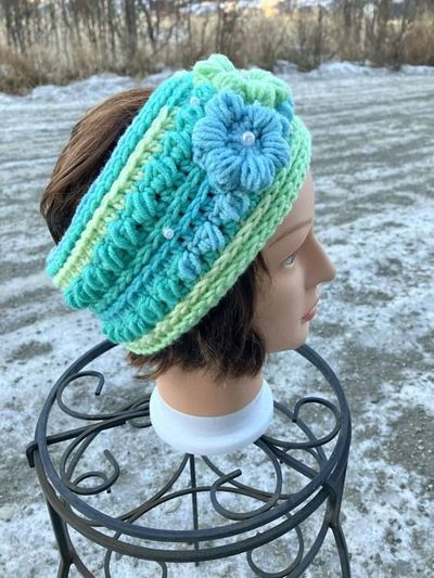 Primary image for Woman’s Ear Warmer Aqua, Green and Blue
