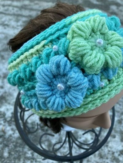 Alternate image for Woman’s Ear Warmer Aqua, Green and Blue