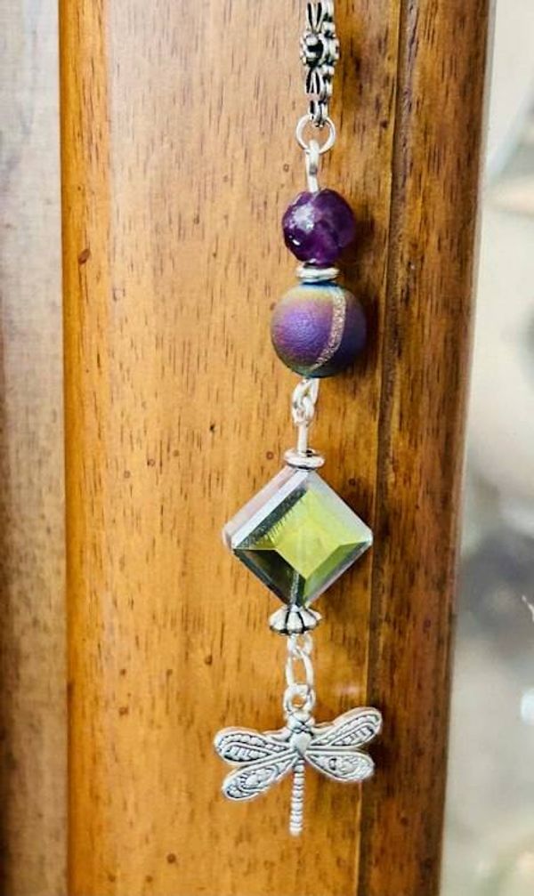 Alternate image for Beaded Metal Bookmark with Charm-Dragon, Dragonfly or Sea Turtle