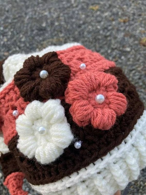 Alternate image for Stocking Hat Cream, Brick and Brown
