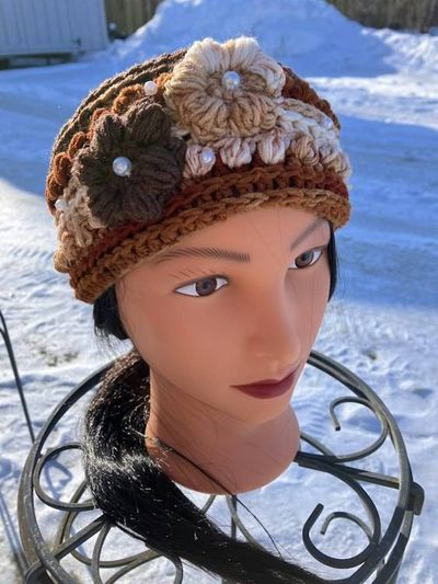 Primary image for Woman’s Ear Warmer Brown Orange Cream