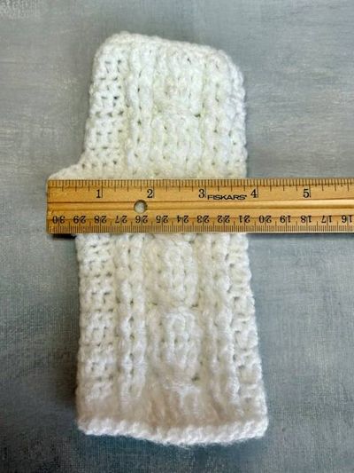 Alternate image for White Crocheted Cabled Wrist Warmers